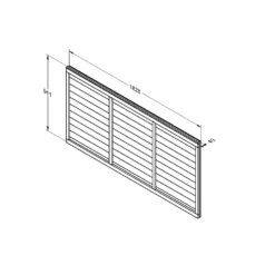 Forest - Dip Treated Straight Edge Lap Panel 6ft X 3ft (1.83m X 0.91m) - Alton Garden Centre -Stihl || COBRA || Wolf Sales SELP36 Line Drawing