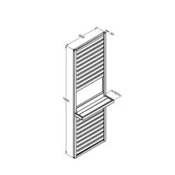 Forest - Slatted Wall Planter 1 Shelf - Alton Garden Centre 11 Forest - Slatted Wall Planter 1 Shelf - Alton Garden Centre -Stihl || COBRA || Wolf Sales SLATWALLPLANT1 5 Line Drawing 1024x1024 1