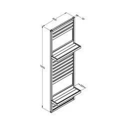 Forest - Slatted Wall Planter 2 Shelves - Alton Garden Centre 11 Forest - Slatted Wall Planter 2 Shelves - Alton Garden Centre -Stihl || COBRA || Wolf Sales SLATWALLPLANT2 5 Line Drawing 1024x1024 1