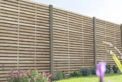 Forest - Pressure Treated Contemporary Double Slatted Fence Panel 1.8m X 1.8m - Alton Garden Centre
