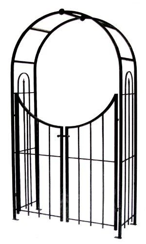 Panacea Arched Top Garden Arches With Gate - Black - Alton Garden Centre 3 Panacea Arched Top Garden Arches With Gate - Black - Alton Garden Centre