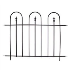 Panacea Triple Arch Finial Fence Section - Black - Alton Garden Centre
